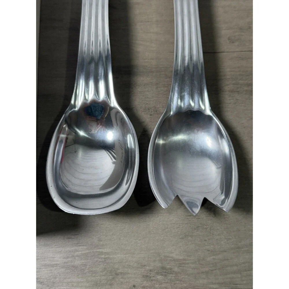 Dansk Vesi Aluminum 12in Serving Set Spoon & Fork, 2pc with box